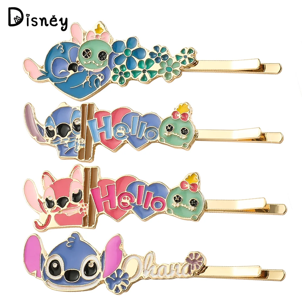 Disney Lilo & Stitch Hairpins Cartoon Cute Stitch Enamel Badge Hair Clip for Women Girl Fashion Hair Accessories Jewelry Gifts