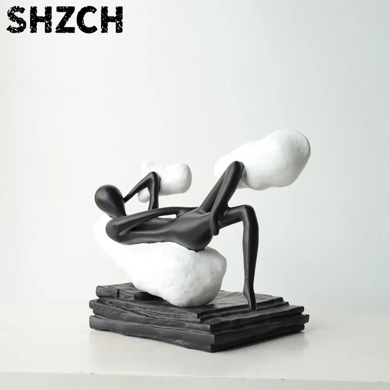 Abstract Art Figure Sculpture Resin Cabinet Living Rooms Bedrooms Decoration Lazy Human Philosophical Figures Statue