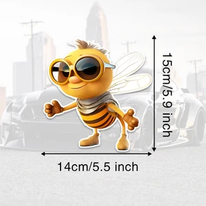 Wasserdichtes Cartoon Bee Vinyl Aufkleber - Klebstoff, halb -Fosco -Aufkleber für Autos und Motorräder, mit Raumthema 6 Hauptverkaufsflächenbiene - №6
