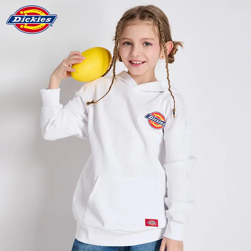 Dickies Children\'s Hooded Sweater Spring and Autumn New Cotton Comfortable Pullover Medium and Older Children\'s Sports Sweater