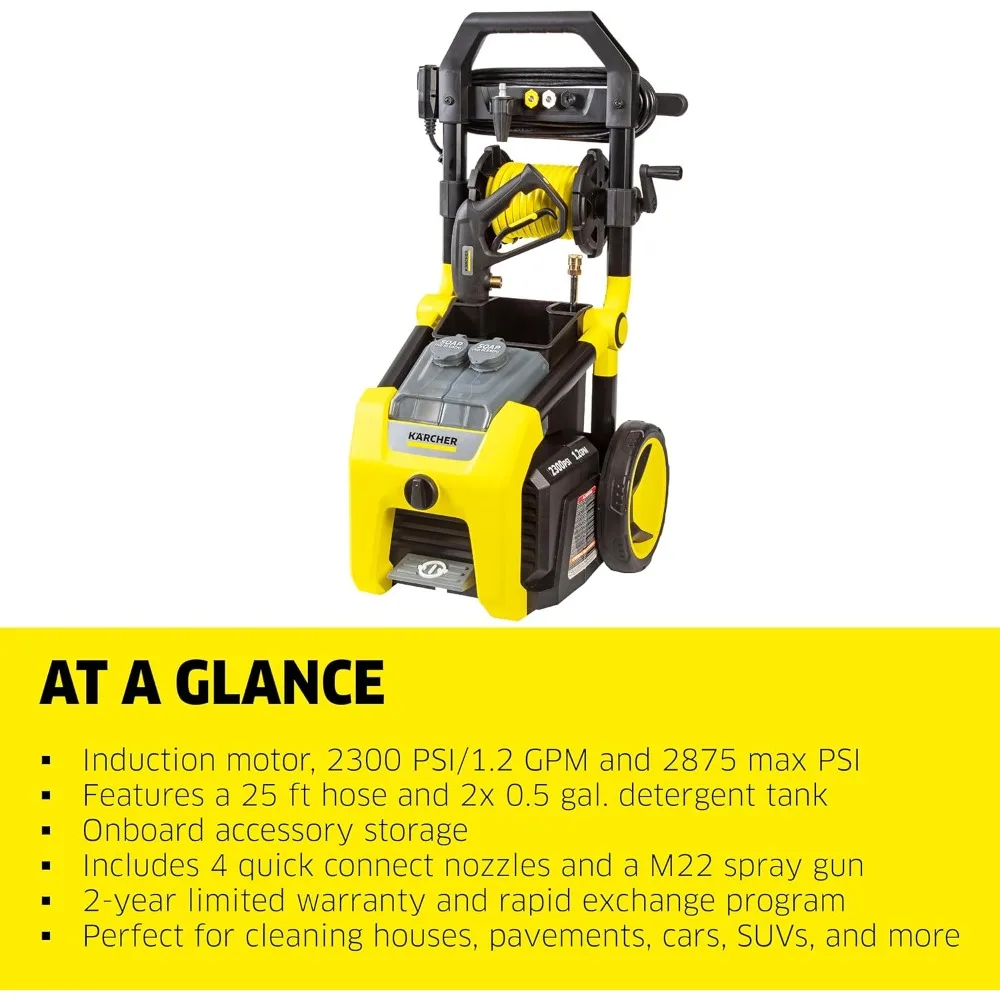 Max 2875 PSI Electric Pressure Washer with 4 Spray Nozzles - Great for cleaning Cars, Siding, Driveways