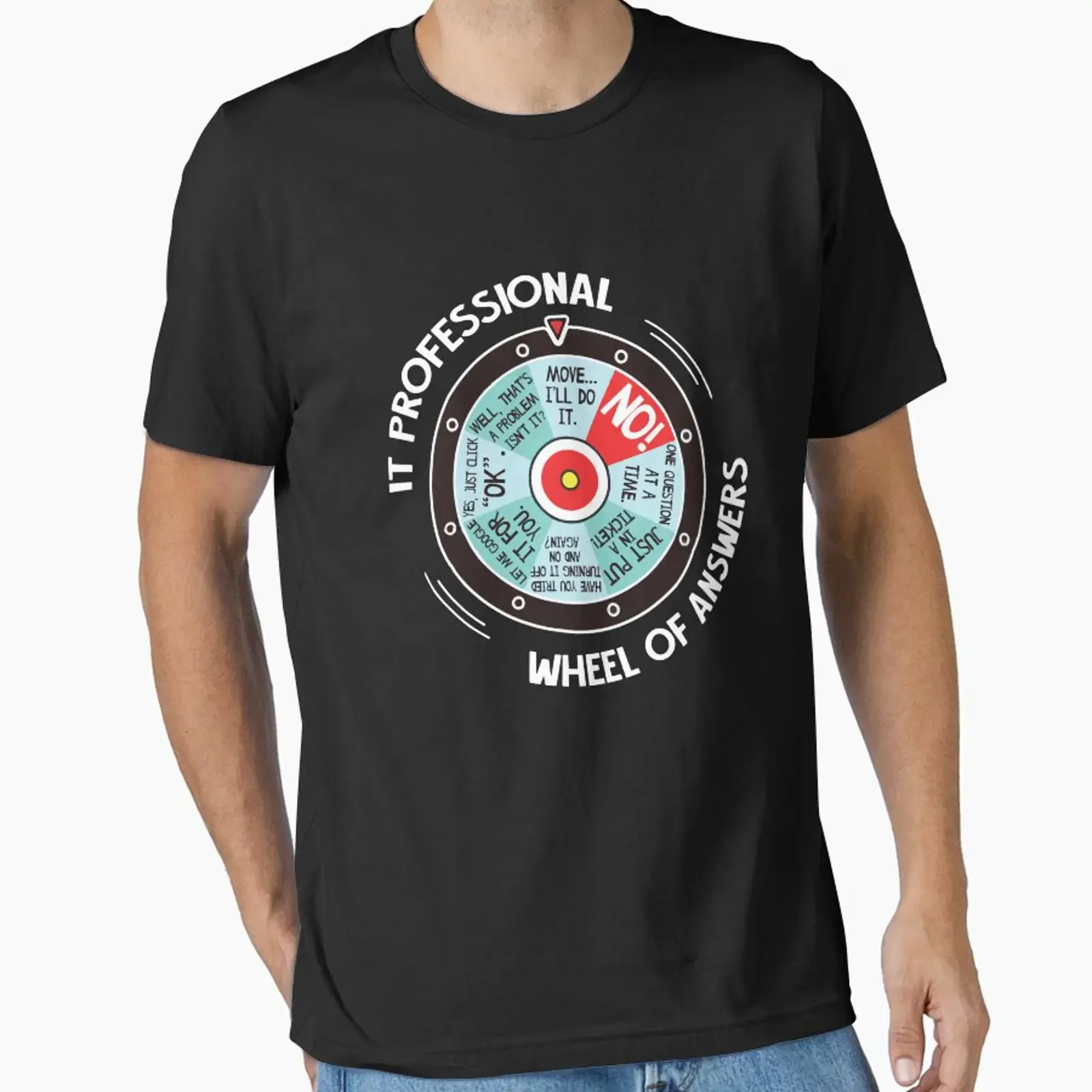 IT Professional Wheel Of Answers Funny Tech Check List Essential T Shirt vintage Washed Comfortable homme Soft graphic