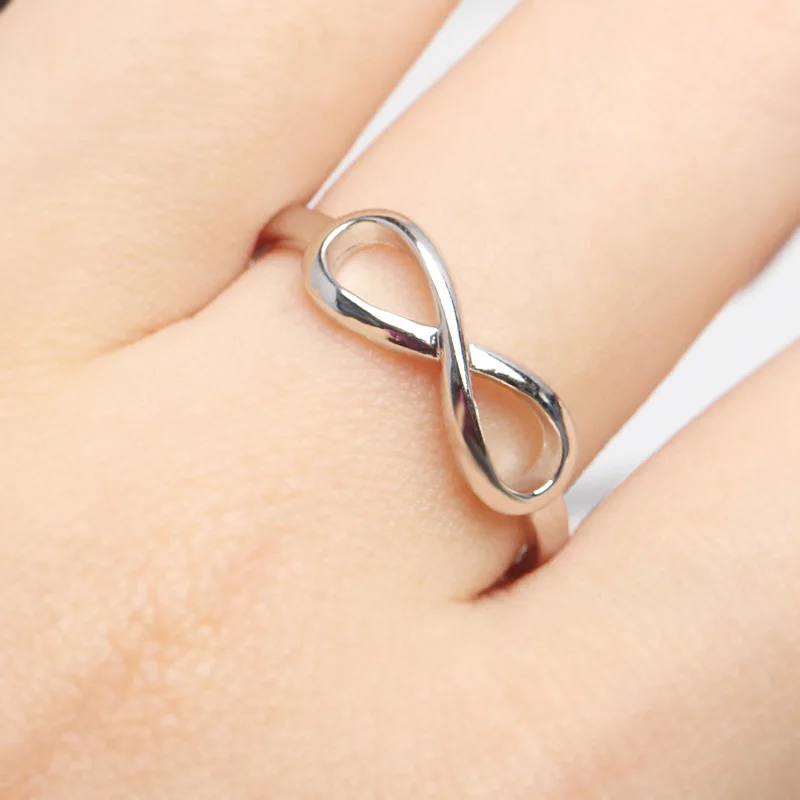 Endless Love Symbol Rin Jewelry Silver Infinity Biker Ring Fashion Eternity Women Ring Wedding Gift Joyas De Plata 925S Size6-10