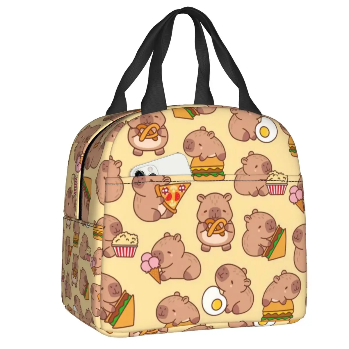 Custom Capybara Insulated Lunch Bag for Women Leakproof Cooler Thermal Lunch Tote Office Picnic Travel