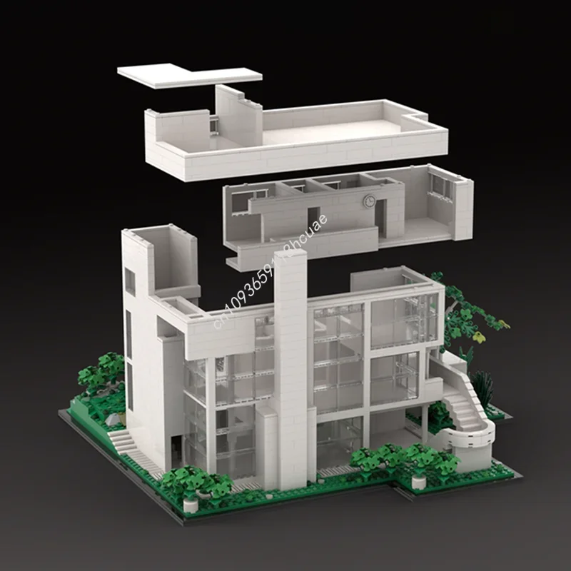 2859pcs MOC Smith Huis Richard Meier Gemodulared Model Bouwstenen Architectuur DIY Kerstcadeaus Idee Speelgoed Onderwijs Baksteen