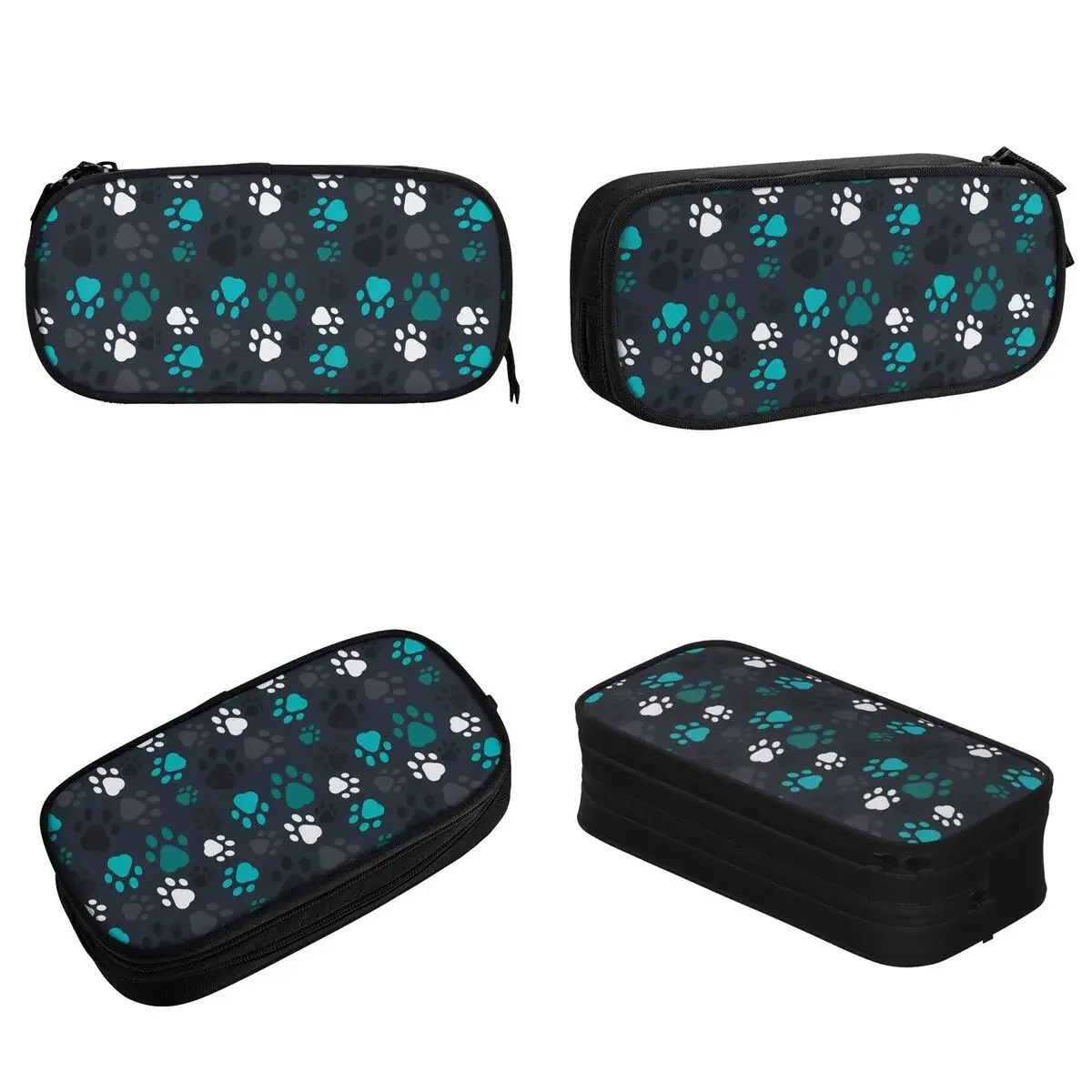 Animal Footprints Dog Paw Pencil Case Lovely Pen Bag for Student Large Storage Students School Gift Pencil Pouch