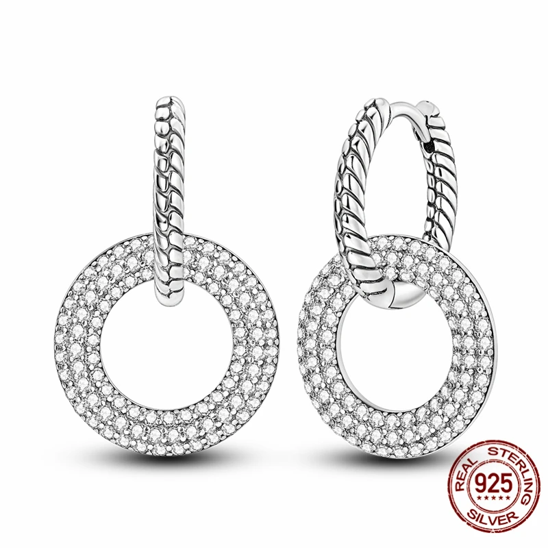 

High-quality S925 sterling silver earrings, women's hoop earrings, anniversary and wedding jewelry gifts.