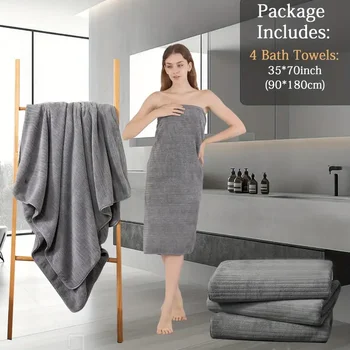 4-Piece Oversized Microfiber Bath Towel Set 1