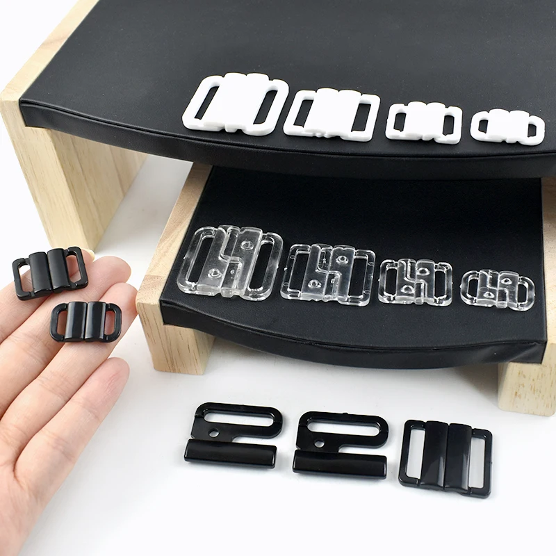 50/100Set 10-25mm Plastic Buckle for Bra Underwear Connect Clip Clasp Swimwear Bikini Adjust Hook Bag Clothes Sewing Accessories