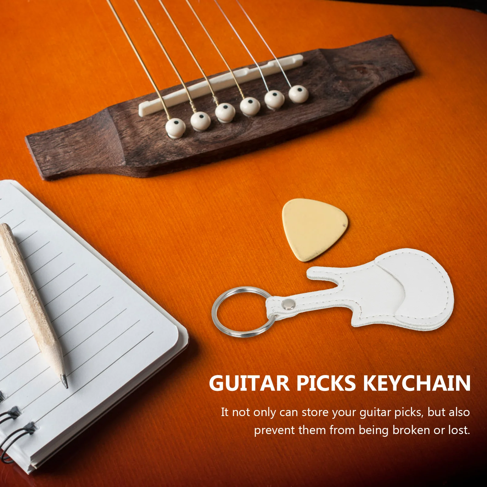 

Guitar Picks Storage Bag Pu Waterproof Keychain Holder For Guitar Bass Ukulele Plectrum Organizer Instrument Accessory