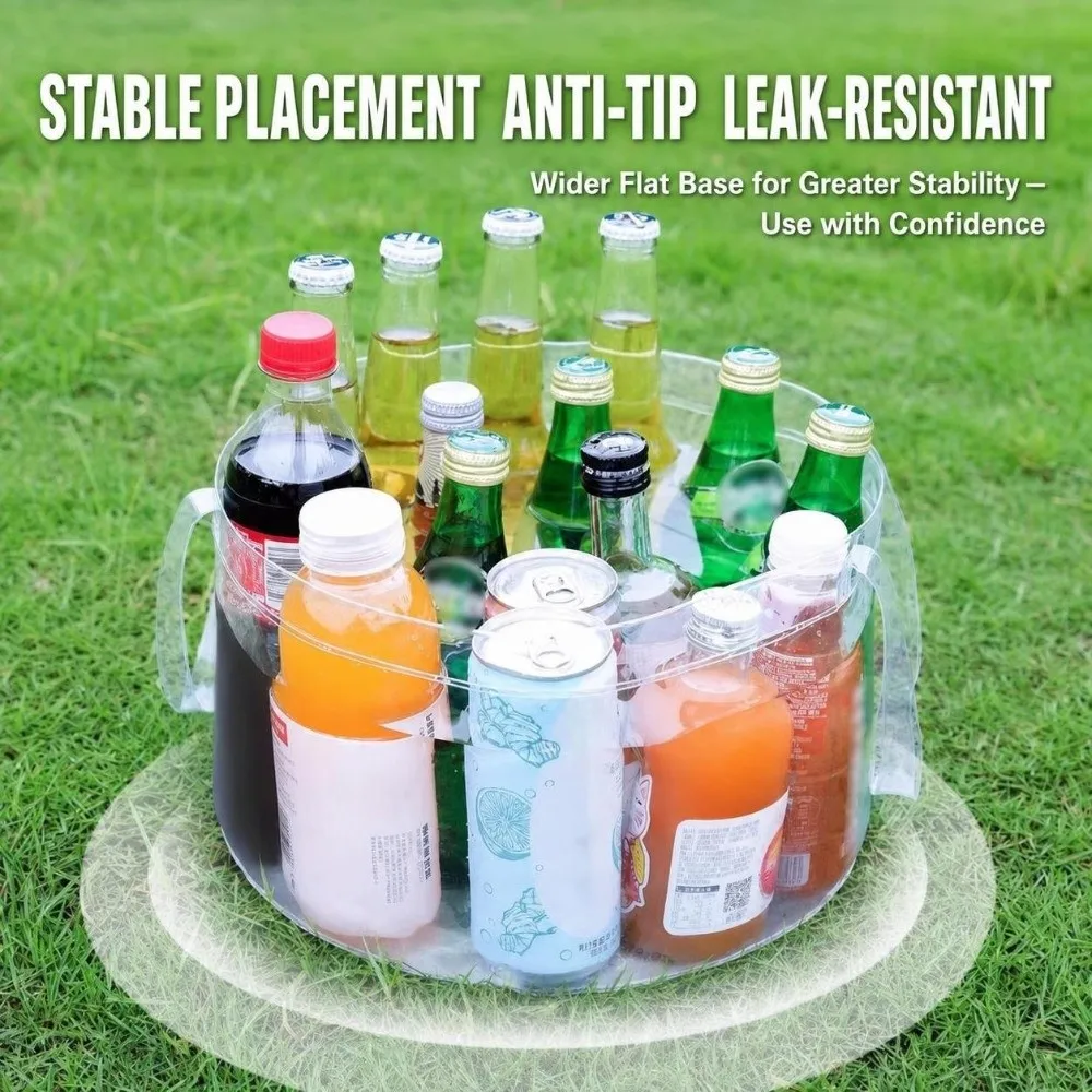 High Quality Transparent Folding Water Basin Lightweight Foldable Dish Tub Sink with Handles Vegetable Washing Basin Backpacking