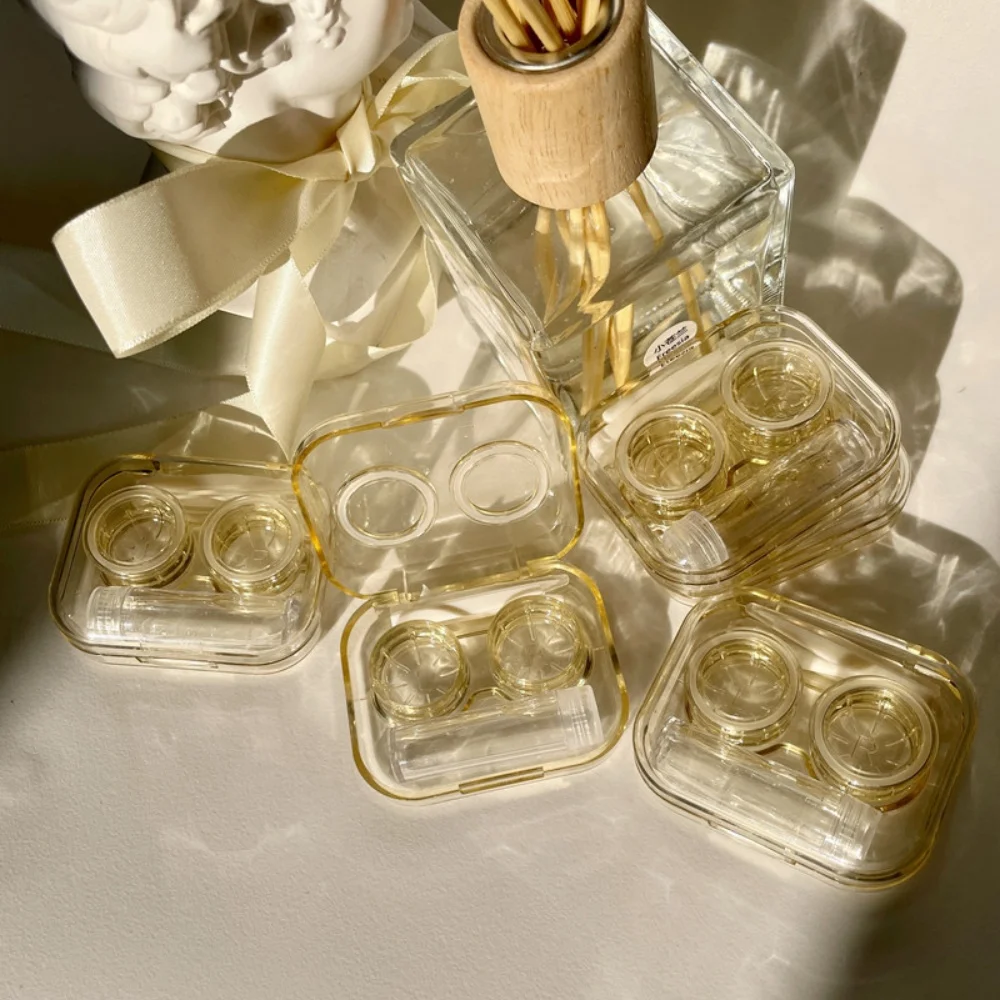New Small Contact Lense Storage Box Contact Lens Case Portable Cute Transparent Cosmetic Contact Lense Box Colored Contacts Case