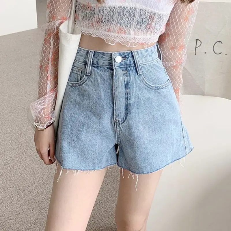 

Women's summer high-waisted loose denim shorts trendy2021New Korean-style slim-fit student fashionaWide-leg hot pants