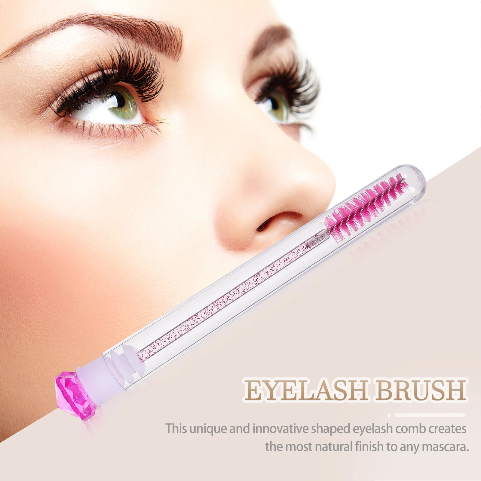 8 قطعة مشط رمش لفرشاة الماسكارا لاش الحاجب سهلة التثبيت مقبض الانزلاق السلس لمسة نهائية طبيعية مقاومة للخدش مسحوق الشائكة