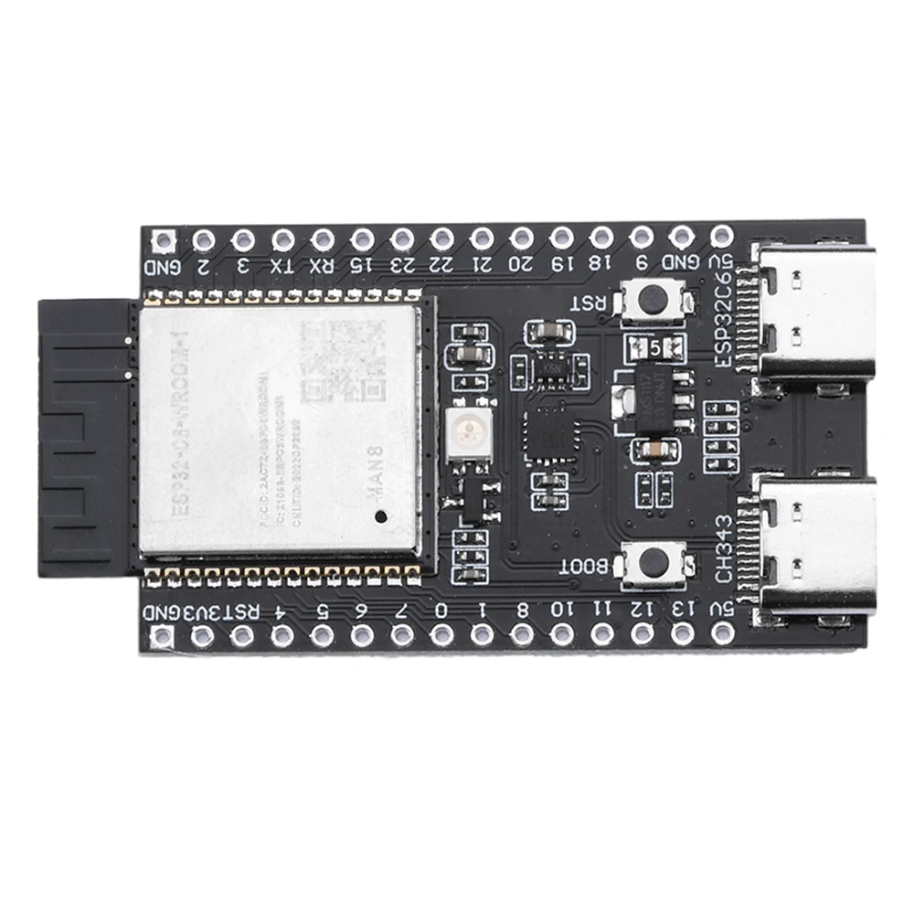 ESP32 C6 Development Board Core Board Onboard ESP32-C6-WROOM-1 Module Dual TYPE-C Interfaces 4MB 8MB Flash