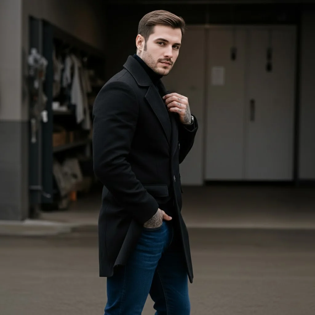 

Мужское классическое двубортное шерстяное пальто, зимняя теплая ветрозащитная длинная куртка, одежда для поездок на работу