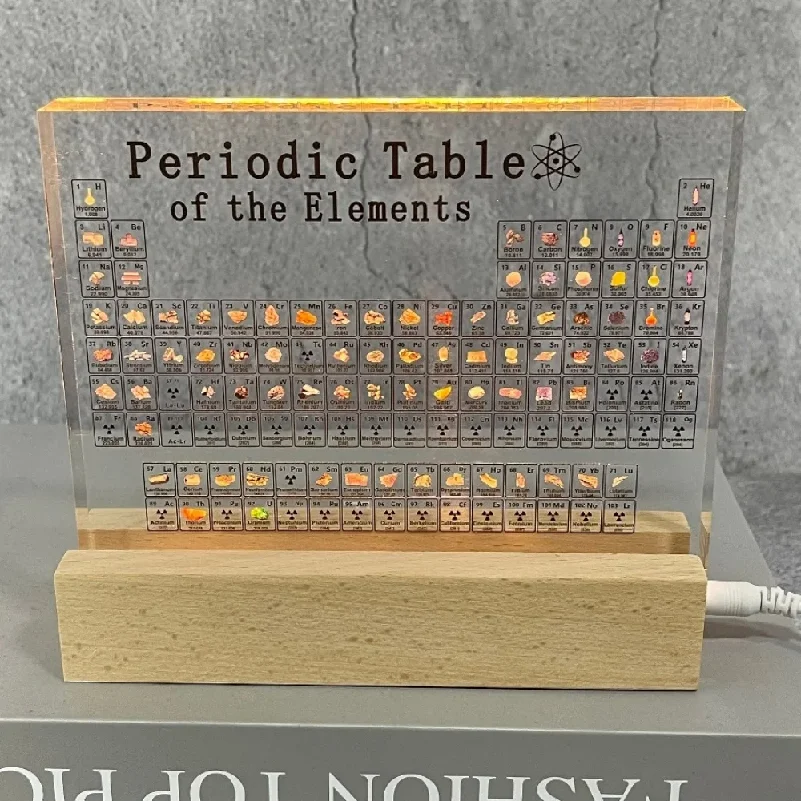 Acrylic Periodic Table Figurines Mendeleev Printing Element Periodic Table Desk Decor Chemistry Display House Accessories Gift