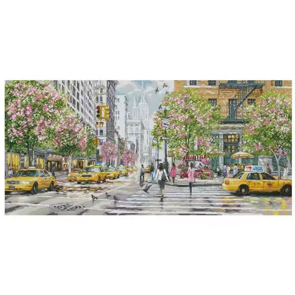 

Набор для вышивания «Городской пейзаж» 16CT 14CT, наборы для вышивки крестом без рисунка, рукоделие, декор для дома