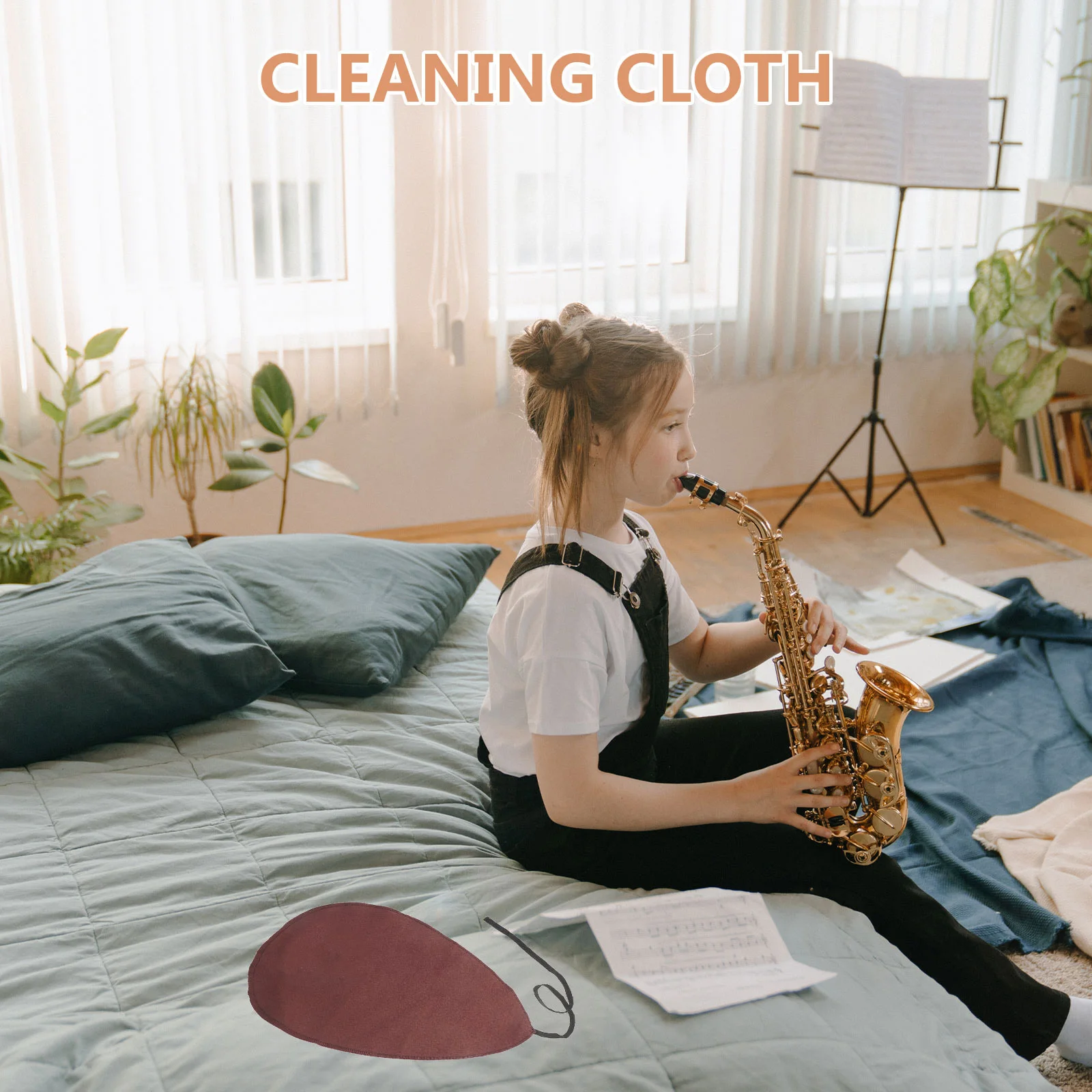 2 pçs instrumento musical pano de limpeza cotonete de microfibra saxofone flauta suprimentos clarinete