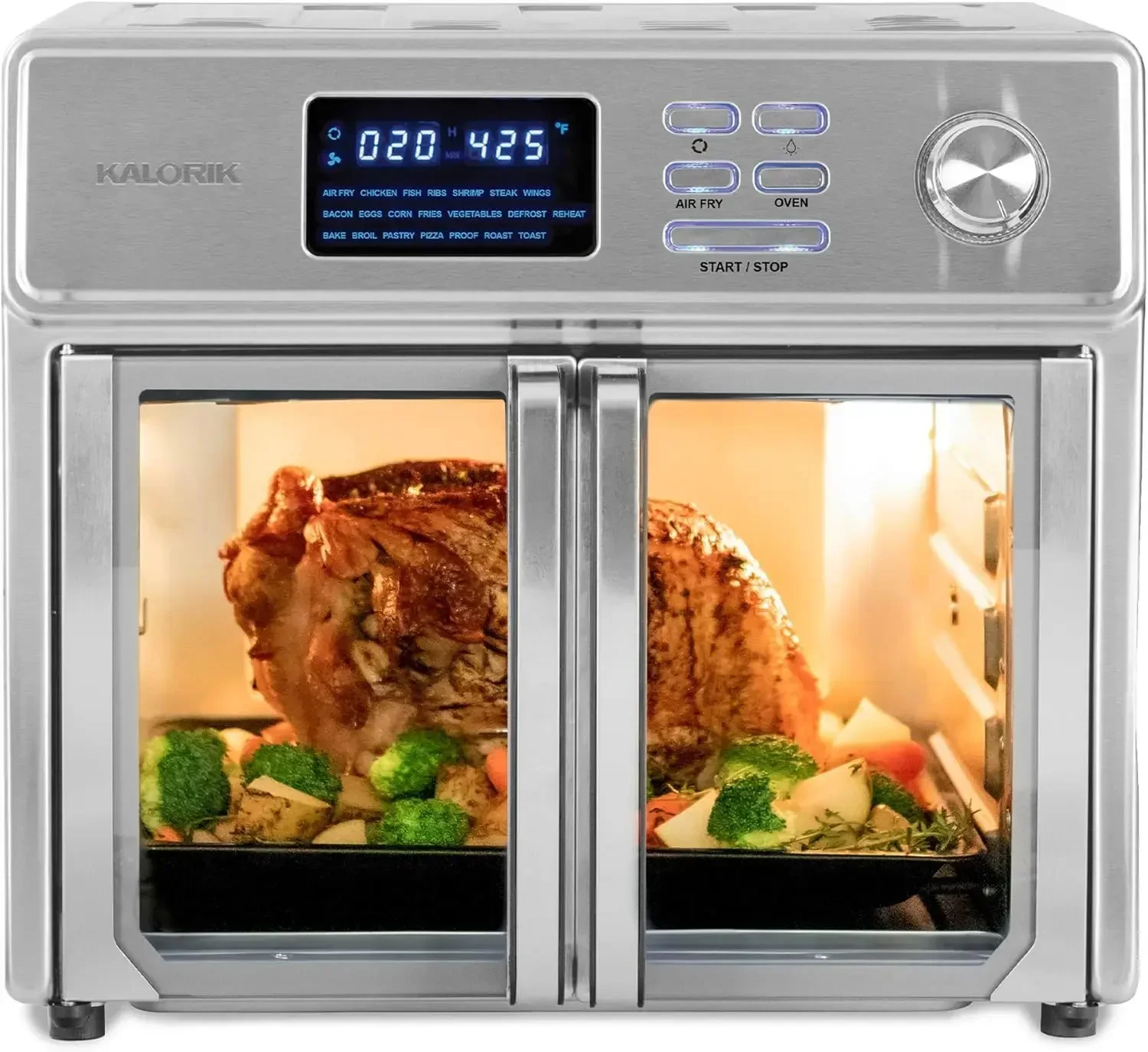 

26 QT Digital Maxx Air Fryer Oven with 7 Accessories, Roaster, Broiler, Rotisserie, Dehydrator, Oven, Toaster, Pizza Oven