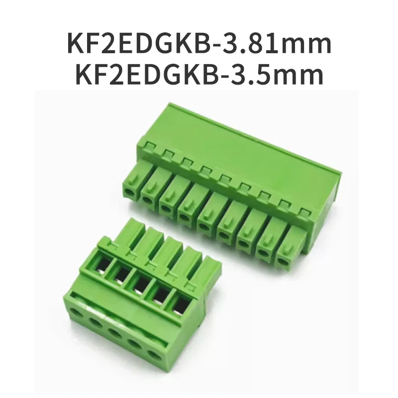 (1 Piece) KF2EDGKB-3.81mm KF2EDGKB-3.5mm 2P 3P 4P 5P 6P 7P 8P~20P Plug-in Terminal Block Green Side Exit Vertical Plug Upright