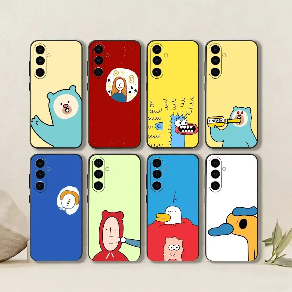 Cartoon-Low-saturation healing-ZO   Phone Case For Samsung Galaxy A73,A72,A71,A70,A53,A52,A51,Others Soft Black Cover