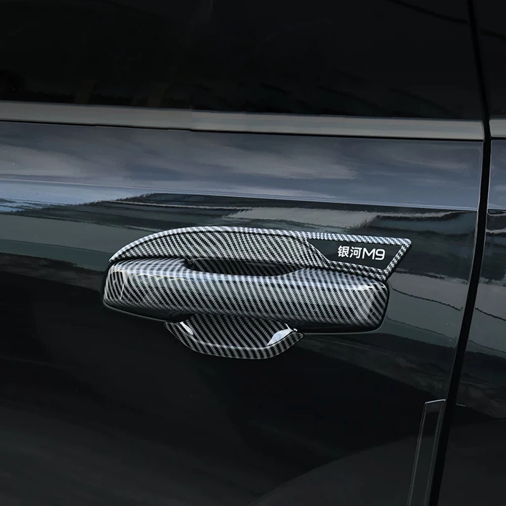 

For Geely Galaxy M9 2025 2026 Carbon Fiber Car Exterior Door Handle Modification Accessories Auto Styling Trim Stickers