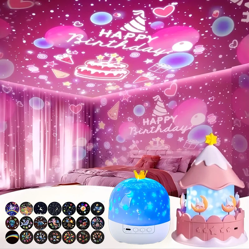 

21 in 1 Starry Sky Projector with 360° Rotating Timer LED Star Galaxy Projector Atmosphere Lamp for Kids Xmas Gifts Room Decor