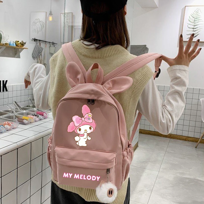 3Pcs/set Sanrio My Melody Cinnamoroll Backpack Bagpack Teens Travel Schoolbag with Lunch Bag Pencil Case for Boy Girl Rucksack