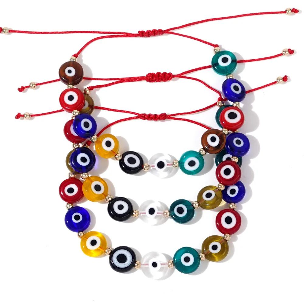 

10 Pieces Multicolor Eyes Beads Strand Bracelet Classic Lovely Lucky Jewelry Gift