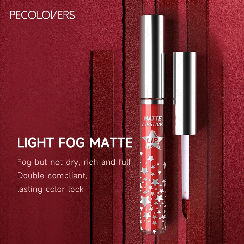 1PC 軽くてシルキーな質感、マルチカラー、マット、均一な発色、カップに付かない、長持ちする口紅、クリスマスギフト