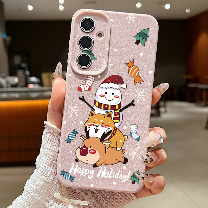 Happy Holiday Christmas Case For Samsung Galaxy S24 S23 S22 Ultra S21 S20 FE A52 A53 A54 A34 A14 A15 A16 A25 A35 A55 5G Capa