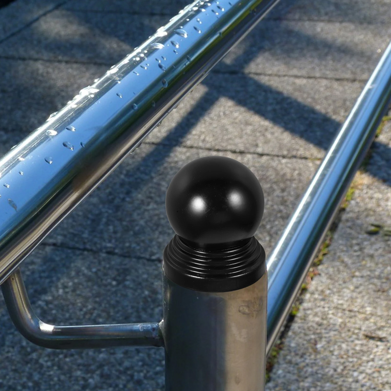 Zwart 76Mm Hek Bal Cap Metalen Post Topper Ijzeren Poort Ornament Decoratieve Reling Trap Leuning Cover Outdoor Indoor Gebruik