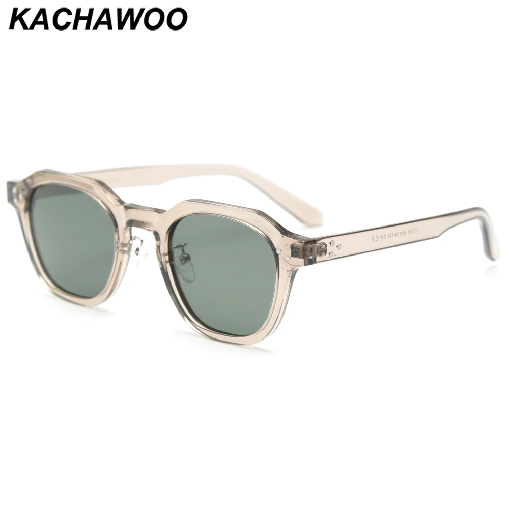 Kachawoo-gafas de sol polarizadas TR90 para hombre, lentes de sol polarizadas con montura, polígono, naranja, verde, azul, estilo retro coreano,