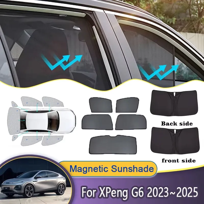 Car Mesh Sunshade For XPeng G6 2023 2024 2025 Window Magnetic Visor Sun Shade Privacy Curtain Auto Parts Protection Accessories