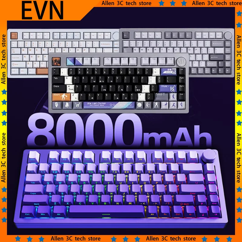 EVN PARIS Mechanical Keyboard Wireless Bluetooth 3Mode CNC Aluminum Alloy Hot Swap Gasket Office Laptop Gamer PC Gaming Keyboard