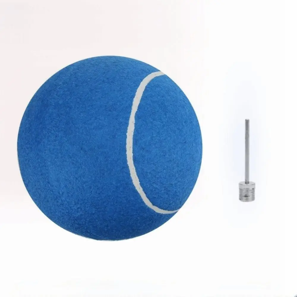 Tennis Blue Inflatable Tennis Ball 9.5 Inch Rubber Signature Pet Fiber Rubber Tennis Ball Interactive Play