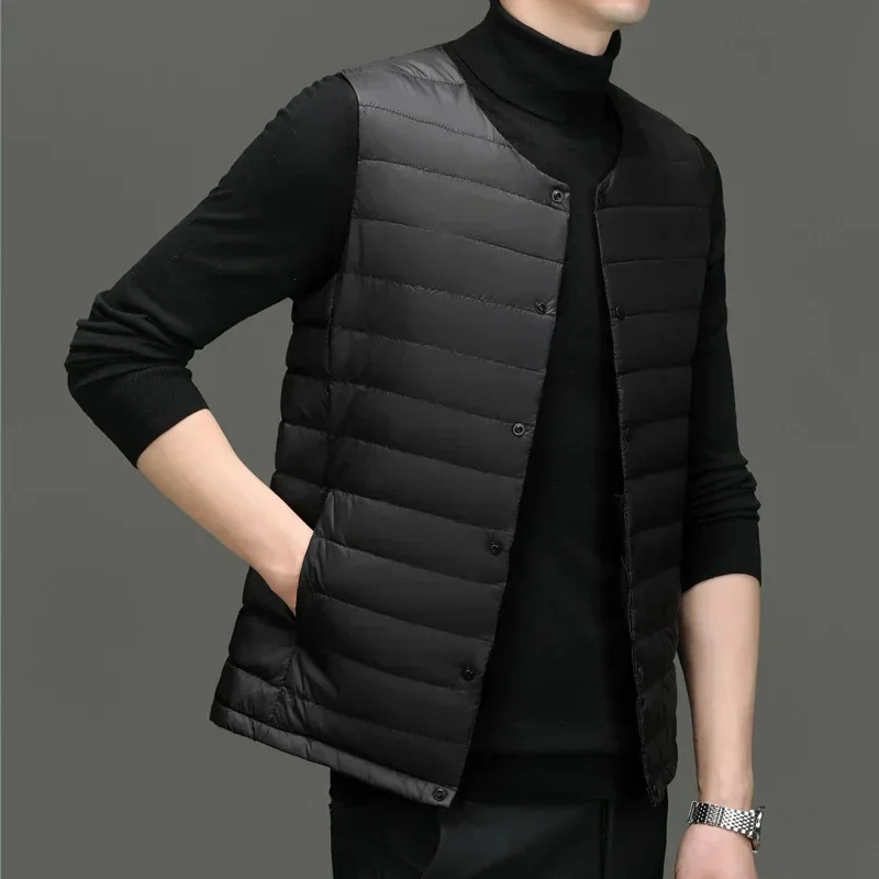 COZOK Men's Sleeveless Jacket Designer Clothes Duck Down Male Padding Vests for Lightweight Padded Jackets Winter Coat