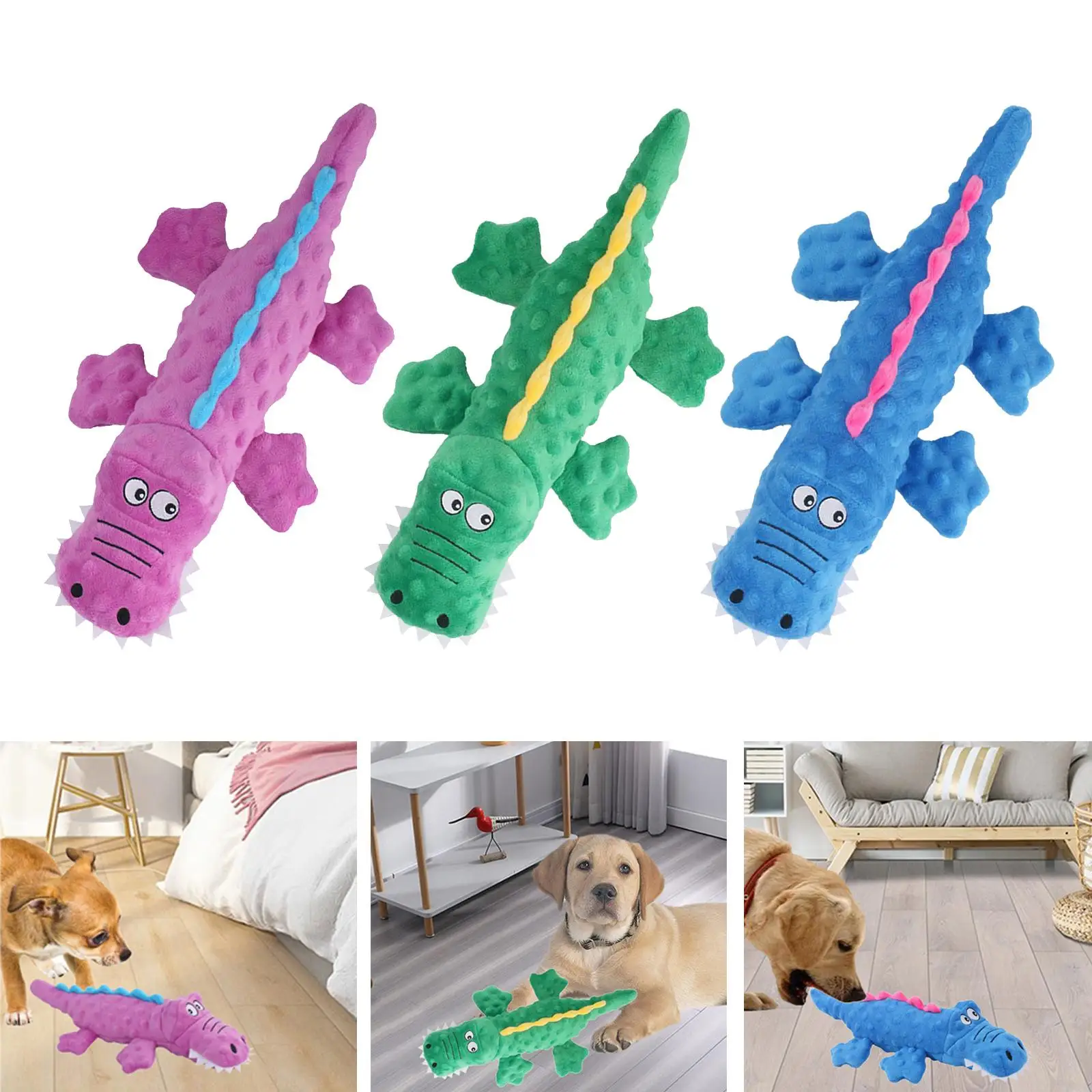 Jouet crocodile grinçant pour chien, jouet à mâcher pour petit, moyen et grand animal de compagnie