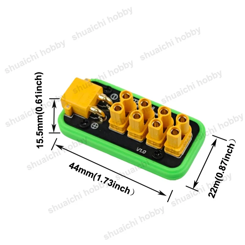 1 Uds 30A XT30 Puerto 1 a 4 vías Placa de distribución de energía divisor XT30 módulo de enchufe para RC modelo coche/vehículo accesorio DIY