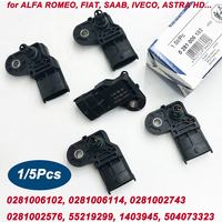 New 1/5Pcs Boost Pressure Sensor 0281006102 0281002576 0281002743 55219299 1403945 504073323 504372225 For VOLVO IVECO FIAT SAAB