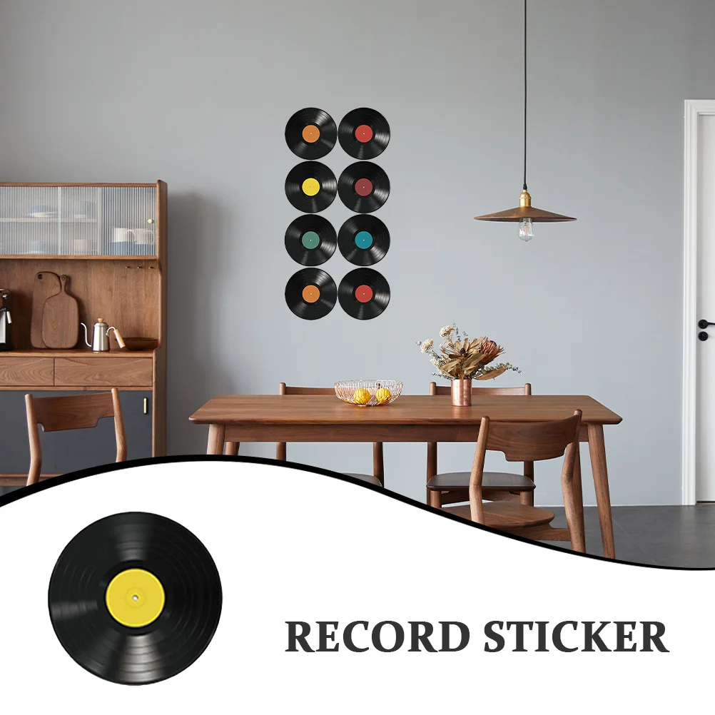

16pcs Vinyl Stickers Music Wall Decor Aesthetic Records nament Vintage Disco Party Decorative Records Home Adornments