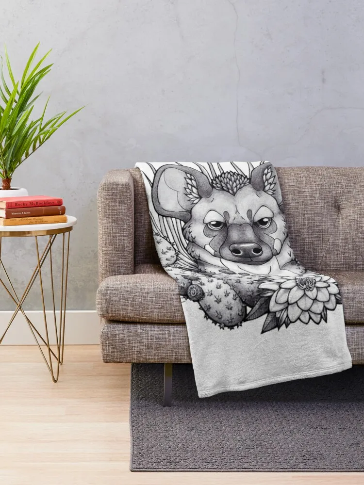 Hyena & Arid Plants Throw Blanket blankets and throws christmas decoration Shaggy anime Blankets