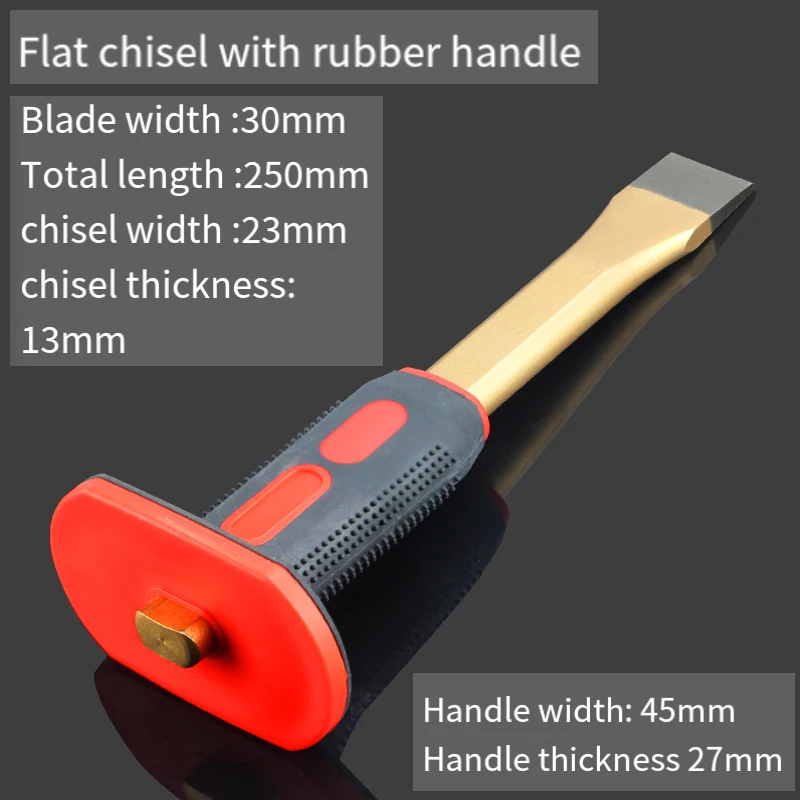 Flat Chisel Bull Point Chisel Durable Industrial Grade Alloy Steel Chisel For Brickwork Cement Concrete Metal Stone Wood 15-30mm