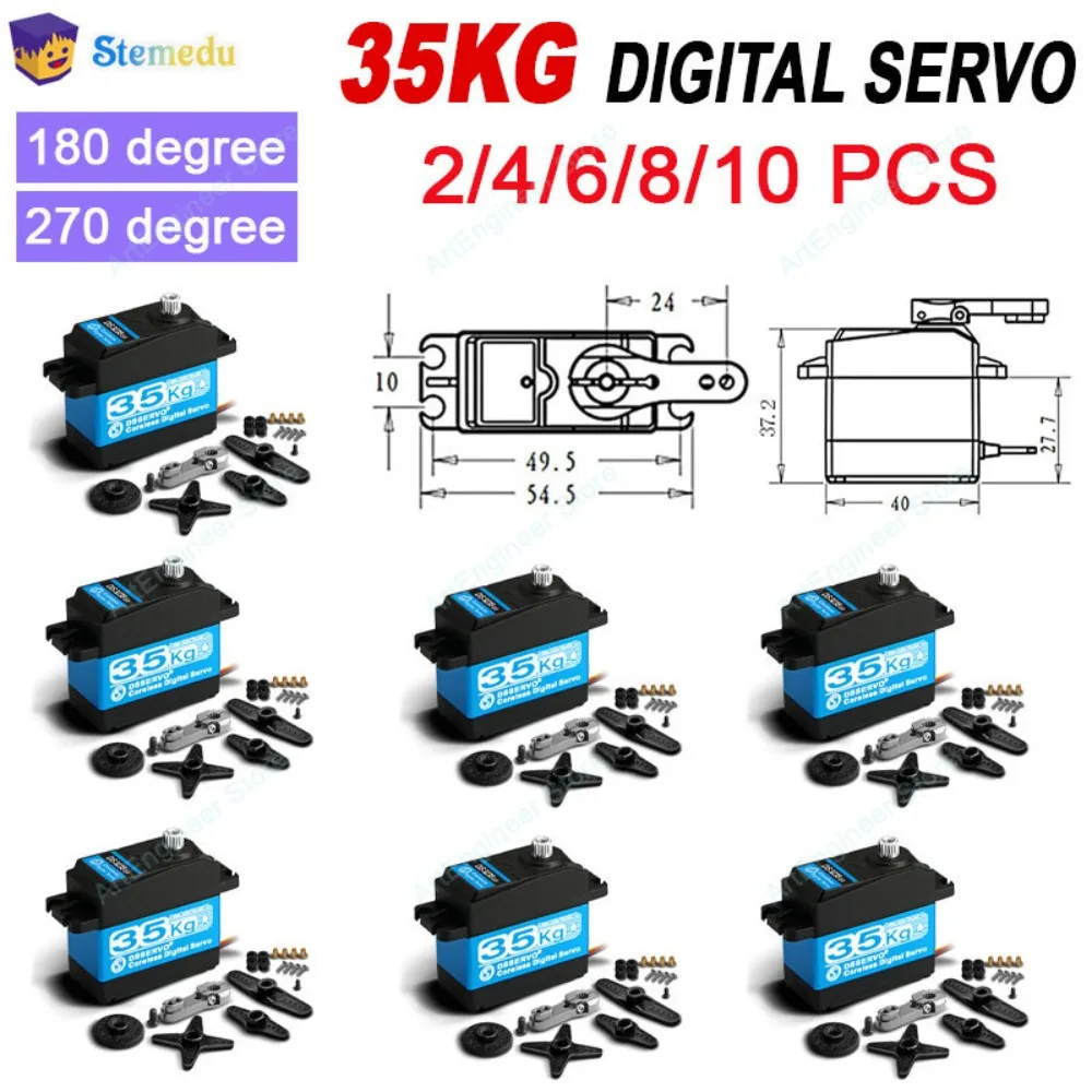 

DS3235 35KG High-Torque Digital Servo Metal Gear Waterproof IP66 for 1/8 1/10 1/12 Scale RC Cars Crawler 180/270 Degree Optional