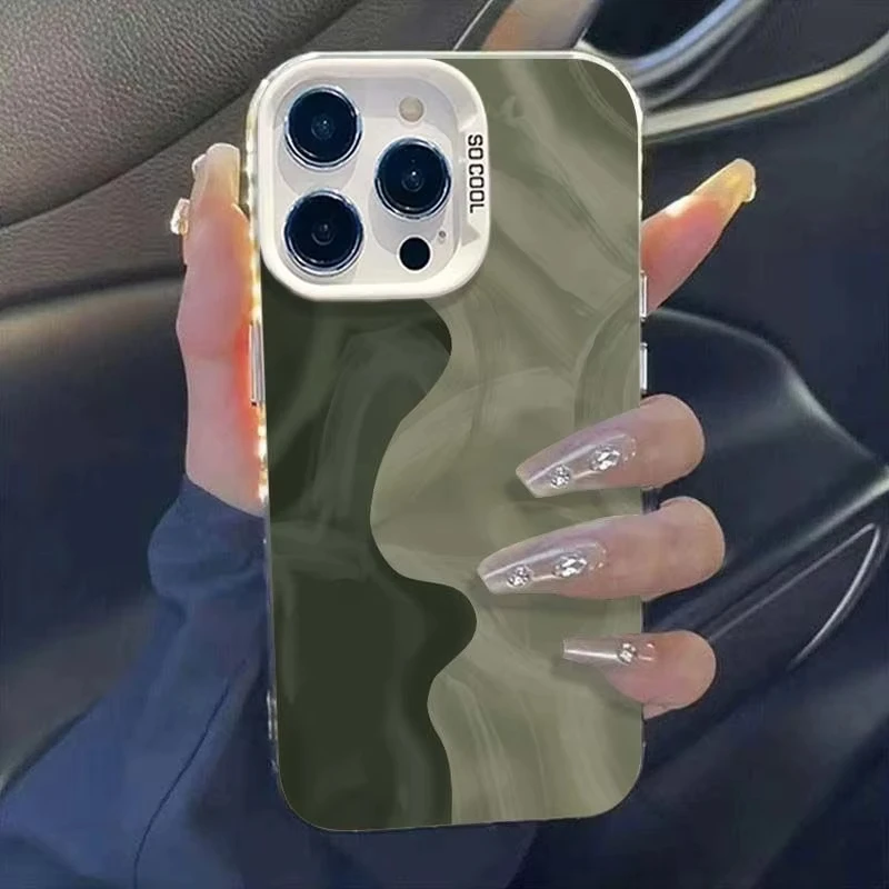 حافظة بسيطة باللون الأخضر لهاتف Xiaomi Redmi Note 14 13 12 10 Pro Plus 11S 14C 13C 12C 9C 11S K70 K60 A2 A1 Turbo 4 غطاء أكريليك #5