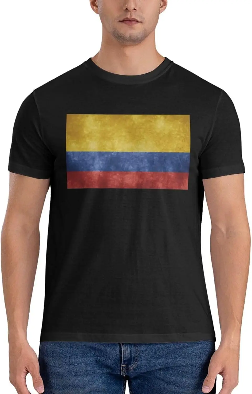 Flag of Colombia Men's t-Shirt, Cotton t-Shirt, Crew Neck t-Shirt