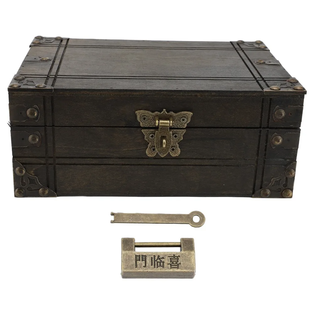 With Lid Wooden Storage Box With Lock Multifunctional Wooden Jewelry Box Exquisite Workmanship Desktop Style
