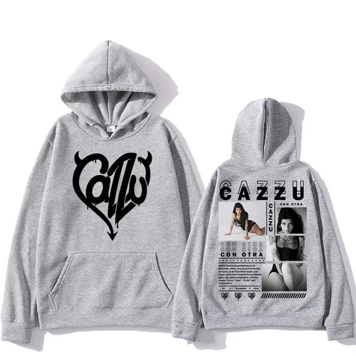 Cazzu Con Otra nuevo álbum Sudadera con capucha Cazzu diseño Retro jersey estético mujeres hombres moda versátil sudadera suave ropa Casual
