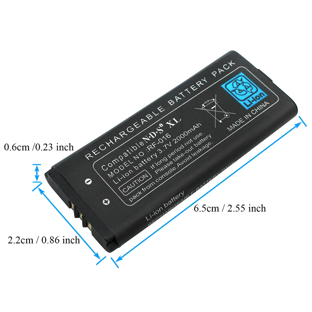 OSTENT 1000mAh Rechargeable Lithium-ion Battery + Tool Pack Kit for Nintendo NDSiLL NDSiXL